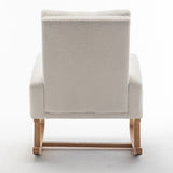 FONDHOME Modern Accent Rocking Chair, Upholstered Kids Glider Rocking Chair for Infants and Children, Teddy Material Comfort Arm Rocker, Lounge Armchair for Living Room, Beige