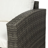 4 PCS Outdoor Cushioned PE Rattan Wicker Sectional Sofa Set Garden Patio Furniture Set Beige