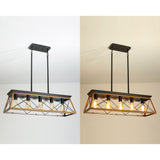 Farmhouse Chandeliers for Dining Room,Rustic Kitchen Island Light Fixture，5-Light Industrial Kitchen Island Pendant Light Fixture， Metal Solid Ceiling Lights