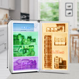 Compact refrigerator with freezer, 3.2 Cu.ft Mini Fridge with Reversible Door, 5 Settings Temperature Adjustable for Kitchen, Bedroom, Dorm, Apartment, Bar, Office, RV