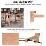 Wood Dining Table Kitchen Furniture Rectangular Table, Seats up to 6