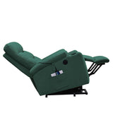 Liyasi Electric Power Lift Recliner Chair Sofa with Massage and Heat for Elderly, 3 Positions, 2 Side Pockets and Cup Holders, USB Ports, High-end quality fabric