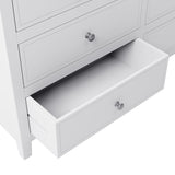 White Solid Wood 3 Pieces King Bedroom Sets (King Bed + end table +dresser)