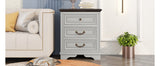 Nightstand with 3 Drawers and USB Charging Ports