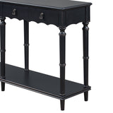 Country Console Table for Hallway Living Room Bedroom with 4 Front Facing Storage Drawers and 1 Shelf