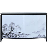 Modern Sideboard Buffet Storage Cabinet with 2 Decorative Doors, 2 Drawers and 4 shelves for Living room, Entryway