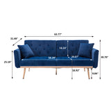 COOLMORE  Velvet  Sofa , Accent sofa .loveseat sofa with rose gold metal feet  and  Navy  Velvet