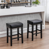 Counter Height 26" Bar Stools for Kitchen Counter Backless Faux Leather