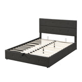 Upholstered Platform Bed with Underneath Storage - Queen