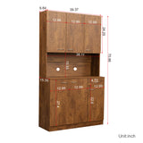 Tall Kitchen Cabinet, with 6-Doors, 1-Open Shelves and 1-Drawer