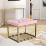 Velvet Shoe Changing Stool, Footstool, Square Cushion Foot Stool, Sofa stool, Rest stool,Low Stool .Step Stool, Small Footrest .Suitable for Clothes Shop,Living Room, Porch, Fitting Room.Pink Bench