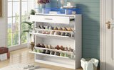 Slim Entryway Organizer with 2 Flip Drawers
