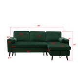 88" Reversible Pull out Sleeper Sectional Storage Sofa Bed,Corner sofa-bed with Storage Chaise Left/Right Handed Chaise