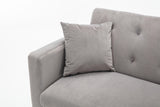 COOLMORE  Velvet  Sofa , Accent sofa .loveseat sofa with rose gold metal feet  and  Black  Velvet