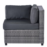 7 Piece Rattan Sectional Seating Group with Cushions, Outdoor Rattan Sofa NEW!