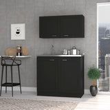 Cambridge 2-piece Rectangle Cabinet Set Black
