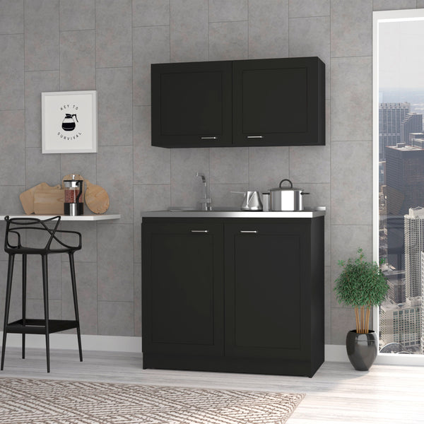Cambridge 2-piece Rectangle Cabinet Set Black