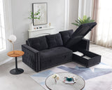 Black L Sectional sofa with storage