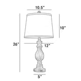 26" Bedside Nightstand Lamp with Dual USB Ports(Set of 2）