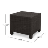Riley Outdoor Wicker Print 2 Seater Chat Set with Ottomans