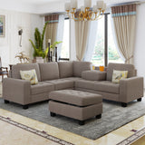 Sectional Corner Sofa L-shape with Storage Ottoman