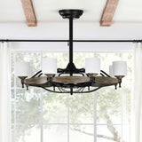 Matte Black Ceiling Fans With Remote Control 8 lights