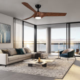 56 In.Intergrated LED Ceiling Fan with Brown Wood Grain ABS Blade