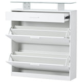 Slim Entryway Organizer with 2 Flip Drawers