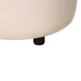 Round Storage Ottoman Faux Leather Upholstered Footrest Stool for Living Room Bedroom