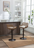 COOLMORE Swivel Bar Stools Set of 2 Adjustable Counter Height Chairs with Footrest for Kitchen, Dining Room 2PC/SET