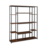 [VIDEO] Bookcase and Bookshelf, Home Office 5 Tier Bookshelf, Open Freestanding Storage Shelf with Metal Frame, Brown