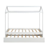 House Bed with Trundle, can be Decorated,White(Old SKU:SM000103AAK)