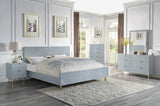 Eastern King Bed, Gray High Gloss Finish