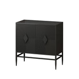 31.50" Modern 2 Door Wooden Cabinet with Featuring Two-tier Storage, for Office, Dining Room and Living Room, Painted in Black