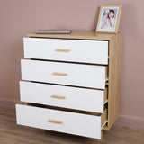 Modern Design Wooden  Dresser Bedroom Storage Drawer Organizer Closet Hallway Storage Cabinet with 4 Drawers, Wood Dresser Chest Accent Cabinet for Living Room Bedroom