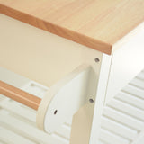 Kitchen Island & Kitchen Cart, Rubber Wood Top, Mobile Kitchen Island with Two Lockable Wheels, Simple Design for Easy Storing and Fetching, Two Drawers Give Unique Storage for Special Utensil.