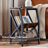 Side Table End Table  with Floor Lamp