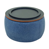 Round Storage Ottoman, 2 in 1 Function, Work as End table and Ottoman