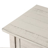 TREXM  Retro Console Table for Entryway with Drawers and Shelf Living Room Furniture (Antique White)