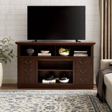 Traditional TV Media Stand Farmhouse Rustic Entertainment Console