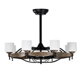 Matte Black Ceiling Fans With Remote Control 8 lights