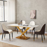 White Dining table with 6 Chairs