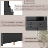 Modern Style Multiple Functions Hallway Coat Rack with Metal Black Hooks