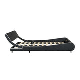 Queen Faux Leather Upholstered Platform Bed Frame, Curve Design