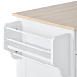 Kitchen Island Cart with Two Storage Cabinets，Wine Rack, Two Drawers, Spice Rack, Towel Rack
