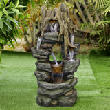 47" Tall Indoor/Outdoor Water Fountain Rainforest Waterfall with LED Lights