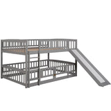 Grey Bunk Bed with Slide