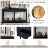 Country Console Table for Hallway Living Room Bedroom with 4 Front Facing Storage Drawers and 1 Shelf
