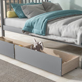 Full Over Full Bunk Bed with 2 Drawers and Staircase