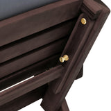 Outdoor Adjustable Patio Wooden Daybed Sofa Chaise Lounge with Cushions for Small Places, Brown Finish+Gray Cushion
